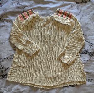 ❌SOLD❌Billabong knit sweater with fringe shoulders